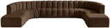 Arc Brown Velvet Modular Sofa 103Brown-S10A Meridian Furniture