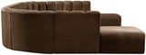 Arc Brown Velvet Modular Sofa 103Brown-S10A Meridian Furniture