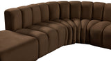 Arc Brown Velvet Modular Sofa 103Brown-S10A Meridian Furniture