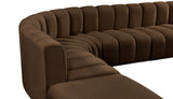 Arc Brown Velvet Modular Sofa 103Brown-S10A Meridian Furniture