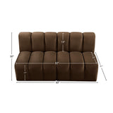 Arc Brown Velvet Modular Sofa 103Brown-S2A Meridian Furniture