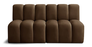 Arc Brown Velvet Modular Sofa 103Brown-S2A Meridian Furniture