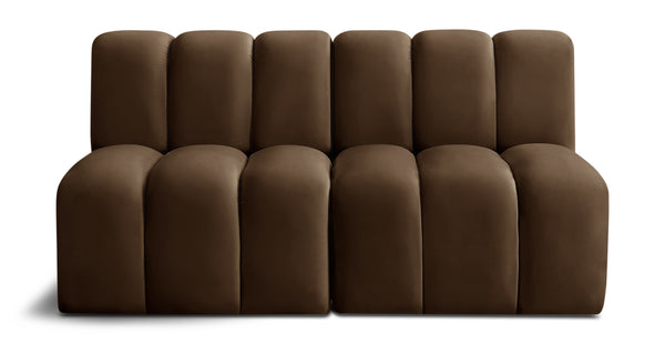 Arc Brown Velvet Modular Sofa 103Brown-S2A Meridian Furniture