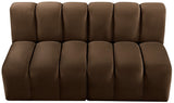 Arc Brown Velvet Modular Sofa 103Brown-S2A Meridian Furniture