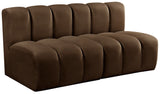 Arc Brown Velvet Modular Sofa 103Brown-S2A Meridian Furniture