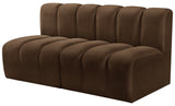 Arc Brown Velvet Modular Sofa 103Brown-S2A Meridian Furniture