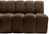 Arc Brown Velvet Modular Sofa 103Brown-S2A Meridian Furniture