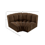 Arc Brown Velvet Modular Sofa 103Brown-S2B Meridian Furniture