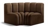 Arc Brown Velvet Modular Sofa 103Brown-S2B Meridian Furniture