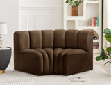 Arc Brown Velvet Modular Sofa 103Brown-S2B Meridian Furniture