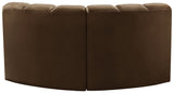 Arc Brown Velvet Modular Sofa 103Brown-S2B Meridian Furniture