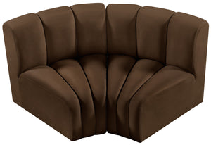 Arc Brown Velvet Modular Sofa 103Brown-S2B Meridian Furniture