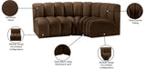 Arc Brown Velvet Modular Sofa 103Brown-S3A Meridian Furniture