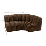 Arc Brown Velvet Modular Sofa 103Brown-S3A Meridian Furniture