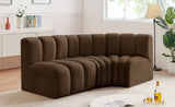 Arc Brown Velvet Modular Sofa 103Brown-S3A Meridian Furniture