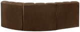 Arc Brown Velvet Modular Sofa 103Brown-S3A Meridian Furniture