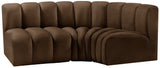 Arc Brown Velvet Modular Sofa 103Brown-S3A Meridian Furniture