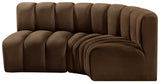 Arc Brown Velvet Modular Sofa 103Brown-S3A Meridian Furniture