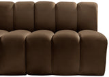 Arc Brown Velvet Modular Sofa 103Brown-S3A Meridian Furniture