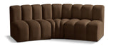 Arc Brown Velvet Modular Sofa 103Brown-S3B Meridian Furniture