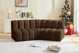 Arc Brown Velvet Modular Sofa 103Brown-S3B Meridian Furniture