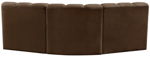 Arc Brown Velvet Modular Sofa 103Brown-S3B Meridian Furniture