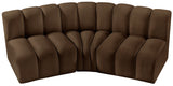 Arc Brown Velvet Modular Sofa 103Brown-S3B Meridian Furniture