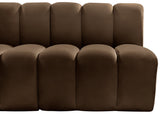 Arc Brown Velvet Modular Sofa 103Brown-S3B Meridian Furniture