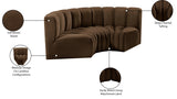 Arc Brown Velvet Modular Sofa 103Brown-S3C Meridian Furniture