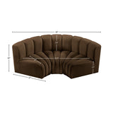 Arc Brown Velvet Modular Sofa 103Brown-S3C Meridian Furniture