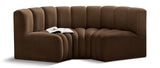 Arc Brown Velvet Modular Sofa 103Brown-S3C Meridian Furniture