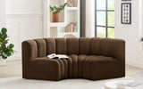 Arc Brown Velvet Modular Sofa 103Brown-S3C Meridian Furniture