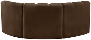 Arc Brown Velvet Modular Sofa 103Brown-S3C Meridian Furniture