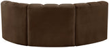 Arc Brown Velvet Modular Sofa 103Brown-S3C Meridian Furniture