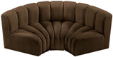 Arc Brown Velvet Modular Sofa 103Brown-S3C Meridian Furniture