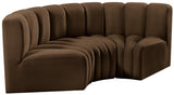 Arc Brown Velvet Modular Sofa 103Brown-S3C Meridian Furniture