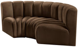 Arc Brown Velvet Modular Sofa 103Brown-S3C Meridian Furniture