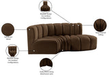 Arc Brown Velvet Modular Sofa 103Brown-S3D Meridian Furniture