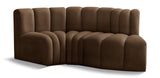 Arc Brown Velvet Modular Sofa 103Brown-S3D Meridian Furniture