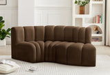 Arc Brown Velvet Modular Sofa 103Brown-S3D Meridian Furniture