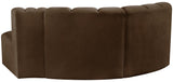 Arc Brown Velvet Modular Sofa 103Brown-S3D Meridian Furniture