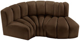 Arc Brown Velvet Modular Sofa 103Brown-S3D Meridian Furniture