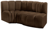 Arc Brown Velvet Modular Sofa 103Brown-S3D Meridian Furniture