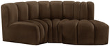 Arc Brown Velvet Modular Sofa 103Brown-S3D Meridian Furniture