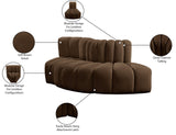 Arc Brown Velvet Modular Sofa 103Brown-S3E Meridian Furniture