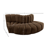 Arc Brown Velvet Modular Sofa 103Brown-S3E Meridian Furniture