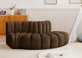 Arc Brown Velvet Modular Sofa 103Brown-S3E Meridian Furniture