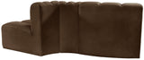 Arc Brown Velvet Modular Sofa 103Brown-S3E Meridian Furniture