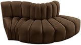 Arc Brown Velvet Modular Sofa 103Brown-S3E Meridian Furniture