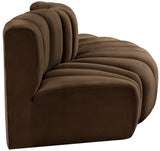 Arc Brown Velvet Modular Sofa 103Brown-S3E Meridian Furniture